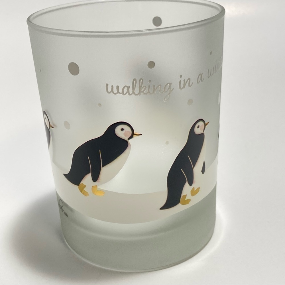 Culver penguins  frosted walking through a winter wonderland glass